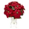 21in. H Red Poinsettia With Metal Planter Silk Flower Arrangement 2 21in. H Red Poinsettia With Metal Planter Silk Flower Arrangement -Christmas Gift Shop nearly natural artificial christmas plants 1267 64 1000