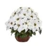 22in. Poinsettia Artificial Arrangement In Decorative Planter -Christmas Gift Shop nearly natural artificial christmas plants a1044 64 1000