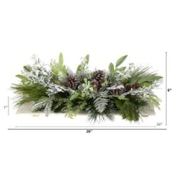26 In. Unlit Holiday Flocked Winter Christmas Artificial Arrangement Cutting Board Wall Decor Or Table Arrangement -Christmas Gift Shop nearly natural artificial christmas plants a1844 c3 1000