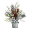 20 In. Unlit Holiday Winter Greenery With Pinecones And Gingham Plaid Bow Table Artificial Christmas Arrangement 2 20 In. Unlit Holiday Winter Greenery With Pinecones And Gingham Plaid Bow Table Artificial Christmas Arrangement -Christmas Gift Shop nearly natural artificial christmas plants a1853 64 1000