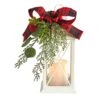 12 In. Unlit Holiday Lantern With Berries, Pine, Plaid Bow Artificial Christmas Table Arrangement With LED Candle 1 12 In. Unlit Holiday Lantern With Berries, Pine, Plaid Bow Artificial Christmas Table Arrangement With LED Candle -Christmas Gift Shop nearly natural artificial christmas plants a1857 64 1000