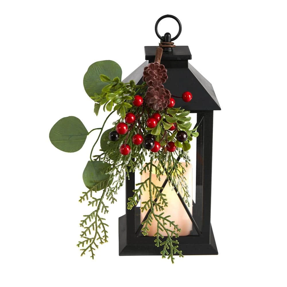 12 In. Unlit Holiday Berries And Greenery Metal Lantern Artificial Table Christmas Arrangement With LED Candle Included 3 12 In. Unlit Holiday Berries And Greenery Metal Lantern Artificial Table Christmas Arrangement With LED Candle Included
