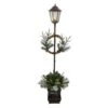5 Ft. Pre-lit Indoor/Outdoor Artificial Christmas Decorated Lamp Post With Greenery, Decorative Container, 50 LED Lights -Christmas Gift Shop nearly natural artificial christmas plants d1032 64 1000