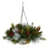 24 In. Pre-Lit Indoor/Outdoor Artificial Christmas Pre-Lit Pine And Berries Hanging Basket, 30 LED Lights 1 24 In. Pre-Lit Indoor/Outdoor Artificial Christmas Pre-Lit Pine And Berries Hanging Basket, 30 LED Lights -Christmas Gift Shop nearly natural artificial christmas plants p1810 64 1000
