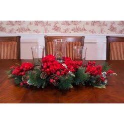 30 In. Holiday Hydrangea Candelabrum -Christmas Gift Shop nearly natural christmas candles 4659 4f 1000