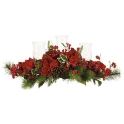30 In. Holiday Hydrangea Candelabrum