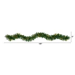 9 Ft. Battery Operated Pre-lit Artificial Christmas Pine Garland With 50 Warm White LED Lights -Christmas Gift Shop nearly natural christmas garland w1100 c3 1000