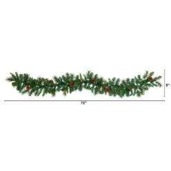 6 Ft. Battery Operated Pre-lit Mixed Pine And Pinecone Artificial Garland With 35 Clear LED Lights -Christmas Gift Shop nearly natural christmas garland w1103 c3 1000