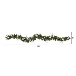 9 Ft. Battery Operated Pre-lit Ornament And Pinecone Artificial Christmas Garland With 50 Clear LED Lights 13 9 Ft. Battery Operated Pre-lit Ornament And Pinecone Artificial Christmas Garland With 50 Clear LED Lights -Christmas Gift Shop nearly natural christmas garland w1106 c3 1000