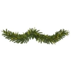 6 Ft. Battery Operated Pre-lit Green Pine Artificial Christmas Garland With 35 Clear LED Lights