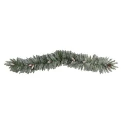 6 Ft. Pre-lit LED Frosted Artificial Christmas Garland With Pinecones And 50 Warm White LED Lights 11 6 Ft. Pre-lit LED Frosted Artificial Christmas Garland With Pinecones And 50 Warm White LED Lights -Christmas Gift Shop nearly natural christmas garland w1295 4f 1000