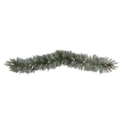 6 Ft. Pre-lit LED Frosted Artificial Christmas Garland With Pinecones And 50 Warm White LED Lights