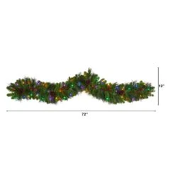 6 Ft. Pre-lit LED Colorado Fir Artificial Christmas Garland With 50 Multicolored LED Lights, Berries And Pinecones 12 6 Ft. Pre-lit LED Colorado Fir Artificial Christmas Garland With 50 Multicolored LED Lights, Berries And Pinecones -Christmas Gift Shop nearly natural christmas garland w1298 c3 1000
