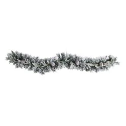 6 Ft. Pre-lit LED Flocked Artificial Christmas Garland With Pine Cones And 35 Warm White LED Lights 13 6 Ft. Pre-lit LED Flocked Artificial Christmas Garland With Pine Cones And 35 Warm White LED Lights -Christmas Gift Shop nearly natural christmas garland w1309 4f 1000