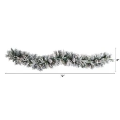 6 Ft. Pre-lit LED Flocked Artificial Christmas Garland With Pine Cones And 35 Warm White LED Lights 12 6 Ft. Pre-lit LED Flocked Artificial Christmas Garland With Pine Cones And 35 Warm White LED Lights -Christmas Gift Shop nearly natural christmas garland w1309 c3 1000