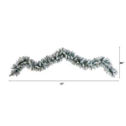 9 Ft. Pre-lit LED Flocked Artificial Christmas Garland With 50 Warm White LED Lights 12 9 Ft. Pre-lit LED Flocked Artificial Christmas Garland With 50 Warm White LED Lights -Christmas Gift Shop nearly natural christmas garland w1310 c3 1000