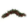 40 In. Unlit Artificial Pines, Red Berries And Pinecones Artificial Christmas Garland -Christmas Gift Shop nearly natural christmas garland w1316 64 1000