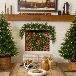 6 Ft. Pre-Lit Artificial Luxembourg Pine Christmas Garland With 35-Multicolored Traditional Bulb LED Lights 19 6 Ft. Pre-Lit Artificial Luxembourg Pine Christmas Garland With 35-Multicolored Traditional Bulb LED Lights -Christmas Gift Shop nearly natural christmas garland w1384 31 1000