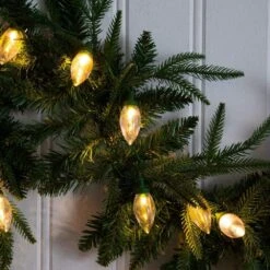 6 Ft. Pre-Lit Artificial Luxembourg Pine Christmas Garland With 35-Multicolored Traditional Bulb LED Lights 16 6 Ft. Pre-Lit Artificial Luxembourg Pine Christmas Garland With 35-Multicolored Traditional Bulb LED Lights -Christmas Gift Shop nearly natural christmas garland w1384 44 1000