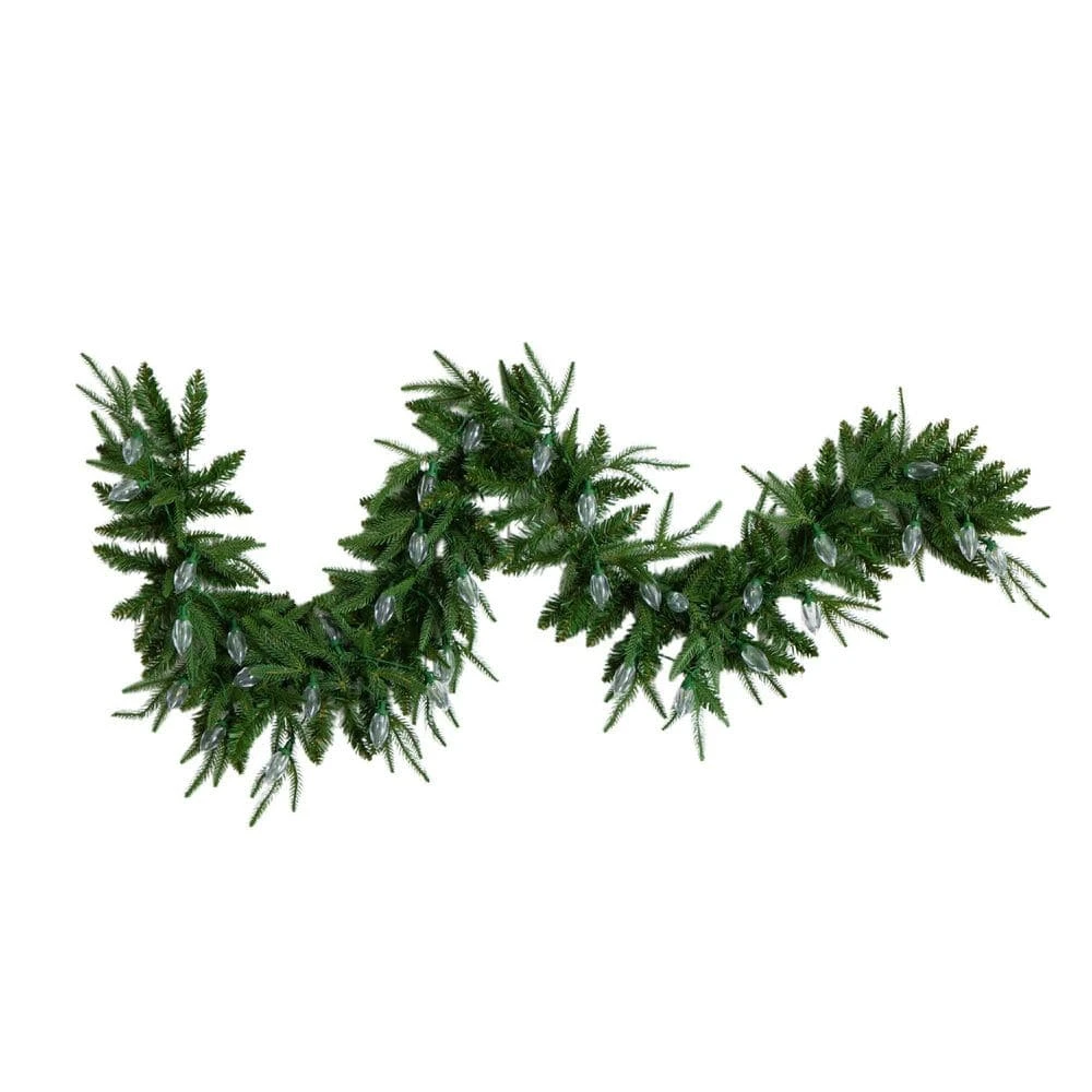 6 Ft. Pre-Lit Artificial Luxembourg Pine Christmas Garland With 35-Multicolored Traditional Bulb LED Lights 6 6 Ft. Pre-Lit Artificial Luxembourg Pine Christmas Garland With 35-Multicolored Traditional Bulb LED Lights - Image 4