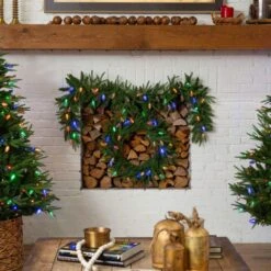 6 Ft. Pre-Lit Artificial Luxembourg Pine Christmas Garland With 35-Multicolored Traditional Bulb LED Lights 18 6 Ft. Pre-Lit Artificial Luxembourg Pine Christmas Garland With 35-Multicolored Traditional Bulb LED Lights -Christmas Gift Shop nearly natural christmas garland w1384 76 1000