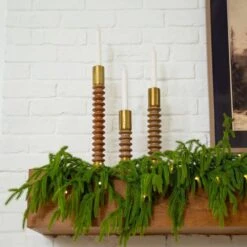 9 Ft. Pre-Lit Artificial Real Touch Norfolk Island Pine Garland With 50-Warm White LED Lights And Natural Look -Christmas Gift Shop nearly natural christmas garland w1394 76 1000