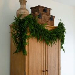 8ft. Artificial Real Touch Norfolk Island Pine Garland With Natural Look -Christmas Gift Shop nearly natural christmas garland w1395 fa 1000