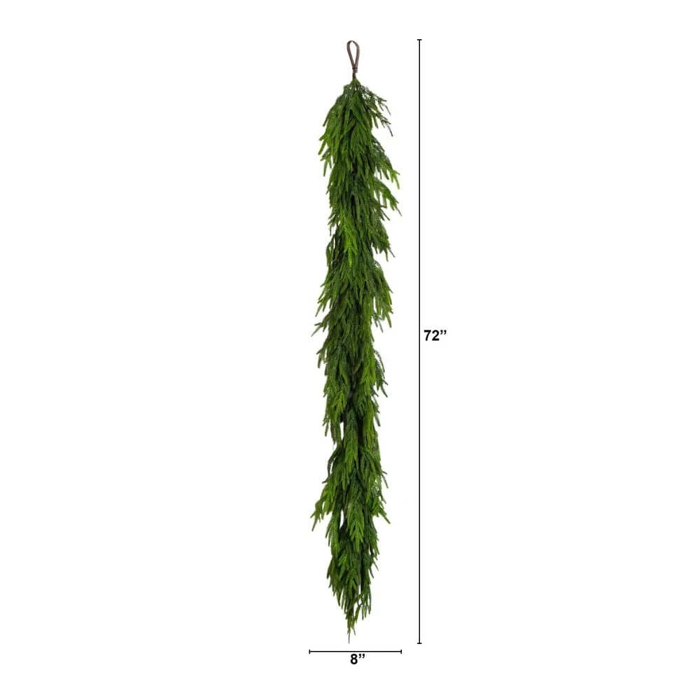 6 Ft. Artificial Real Touch Norfolk Island Pine Garland With Natural Look 5 6 Ft. Artificial Real Touch Norfolk Island Pine Garland With Natural Look - Image 3