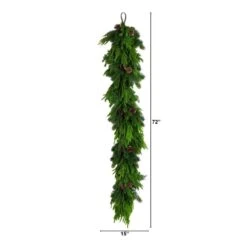 6 Ft. Artificial Mixed Pine And Norfolk Garland With Pinecones -Christmas Gift Shop nearly natural christmas garland w1399 c3 1000