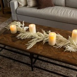 5 Ft. Artificial Real Touch White Norfolk Island Pine Garland With Natural Look 13 5 Ft. Artificial Real Touch White Norfolk Island Pine Garland With Natural Look -Christmas Gift Shop nearly natural christmas garland w1404 44 1000