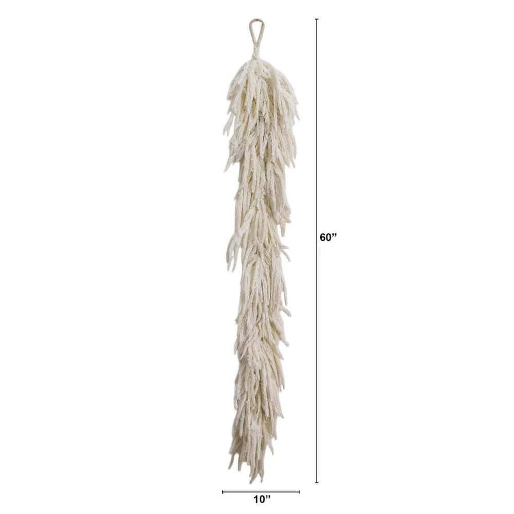 5 Ft. Artificial Real Touch White Norfolk Island Pine Garland With Natural Look 5 5 Ft. Artificial Real Touch White Norfolk Island Pine Garland With Natural Look - Image 3