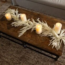 5 Ft. Artificial Real Touch White Norfolk Island Pine Garland With Natural Look 14 5 Ft. Artificial Real Touch White Norfolk Island Pine Garland With Natural Look -Christmas Gift Shop nearly natural christmas garland w1404 fa 1000