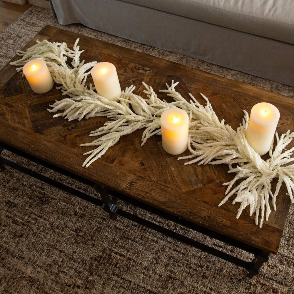 5 Ft. Artificial Real Touch White Norfolk Island Pine Garland With Natural Look 8 5 Ft. Artificial Real Touch White Norfolk Island Pine Garland With Natural Look - Image 6