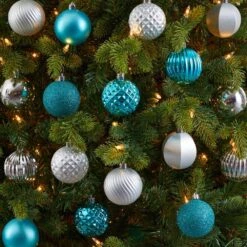 Holiday 2 In. Blue Shatterproof Christmas Tree Ornament Set With Re-Useable Tube (101-Count) 9 Holiday 2 In. Blue Shatterproof Christmas Tree Ornament Set With Re-Useable Tube (101-Count) -Christmas Gift Shop nearly natural christmas ornament sets d1002 bl 31 1000