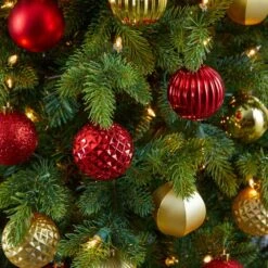 Holiday 2 In. Red Shatterproof Christmas Tree Ornament Set With Re-Useable Tube (101-Count) 10 Holiday 2 In. Red Shatterproof Christmas Tree Ornament Set With Re-Useable Tube (101-Count) -Christmas Gift Shop nearly natural christmas ornament sets d1002 rd 1f 1000