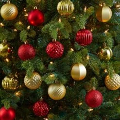 Holiday 2 In. Red Shatterproof Christmas Tree Ornament Set With Re-Useable Tube (101-Count) 11 Holiday 2 In. Red Shatterproof Christmas Tree Ornament Set With Re-Useable Tube (101-Count) -Christmas Gift Shop nearly natural christmas ornament sets d1002 rd 31 1000