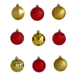 Holiday 2 In. Red Shatterproof Christmas Tree Ornament Set With Re-Useable Tube (101-Count) 9 Holiday 2 In. Red Shatterproof Christmas Tree Ornament Set With Re-Useable Tube (101-Count) -Christmas Gift Shop nearly natural christmas ornament sets d1002 rd 4f 1000