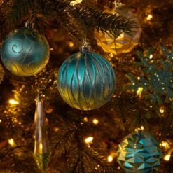 Holiday 3 In. To 6 In. Blue Shatterproof Christmas Tree Ornament Box Set With Reusable Tray (52-Count) 11 Holiday 3 In. To 6 In. Blue Shatterproof Christmas Tree Ornament Box Set With Reusable Tray (52-Count) -Christmas Gift Shop nearly natural christmas ornament sets d1003 bl 1f 1000