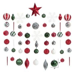 Holiday Deluxe 3.0 In. Multicolor Shatterproof Assorted Ornaments (100-Pack) -Christmas Gift Shop nearly natural christmas ornament sets d1034 c3 1000