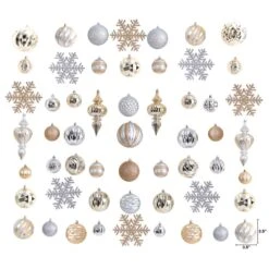 Holiday Deluxe 3.5 In. Multicolor Shatterproof Assorted Ornaments (81-Pack) -Christmas Gift Shop nearly natural christmas ornament sets d1036 c3 1000