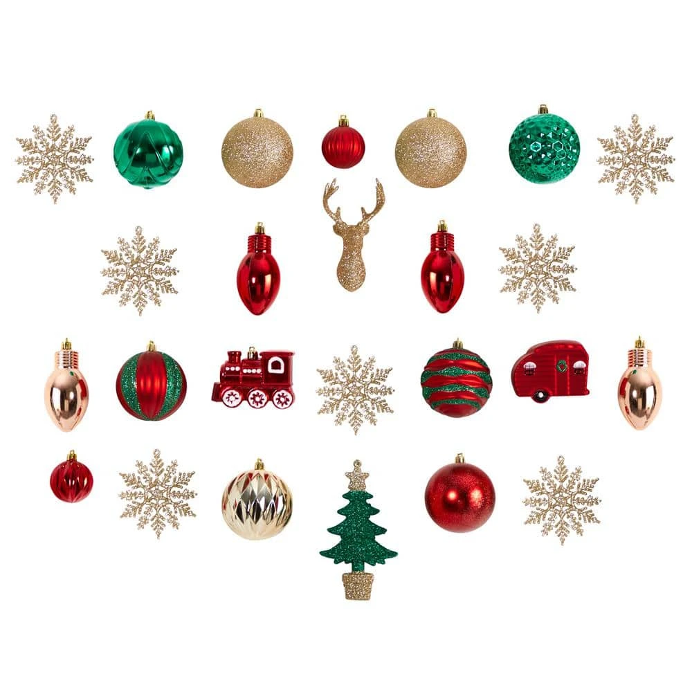 Holiday Deluxe 3.5 In. Multicolor Shatterproof Assorted Ornaments (25-Pack) 3 Holiday Deluxe 3.5 In. Multicolor Shatterproof Assorted Ornaments (25-Pack)