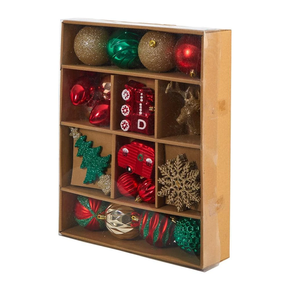 Holiday Deluxe 3.5 In. Multicolor Shatterproof Assorted Ornaments (25-Pack) 4 Holiday Deluxe 3.5 In. Multicolor Shatterproof Assorted Ornaments (25-Pack) - Image 2