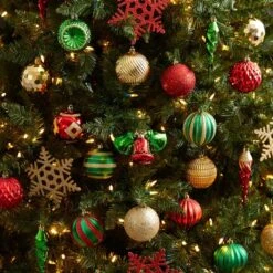 Holiday Deluxe 4.5 In. Multicolor Shatterproof Assorted Ornaments (50-Pack) -Christmas Gift Shop nearly natural christmas ornament sets d1047 31 1000