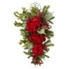 27in. H Red Christmas Hydrangea Teardrop -Christmas Gift Shop nearly natural christmas swag 4926 64 1000