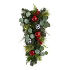 26 In. Unlit Artificial Holiday Christmas Greenery Ornament Artificial Swag