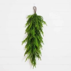 3 Ft. Artificial Real Touch Norfolk Island Pine Teardrop With Natural Look -Christmas Gift Shop nearly natural christmas swag w1400 44 1000