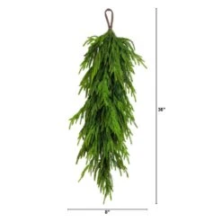 3 Ft. Artificial Real Touch Norfolk Island Pine Teardrop With Natural Look -Christmas Gift Shop nearly natural christmas swag w1400 c3 1000