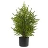 2 Ft. Norfolk Island Pine Natural Look Artificial Tree In Decorative Planter -Christmas Gift Shop nearly natural christmas tabletop trees t1502 64 1000