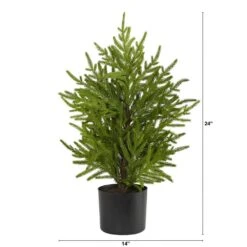 2 Ft. Norfolk Island Pine Natural Look Artificial Tree In Decorative Planter -Christmas Gift Shop nearly natural christmas tabletop trees t1502 c3 1000