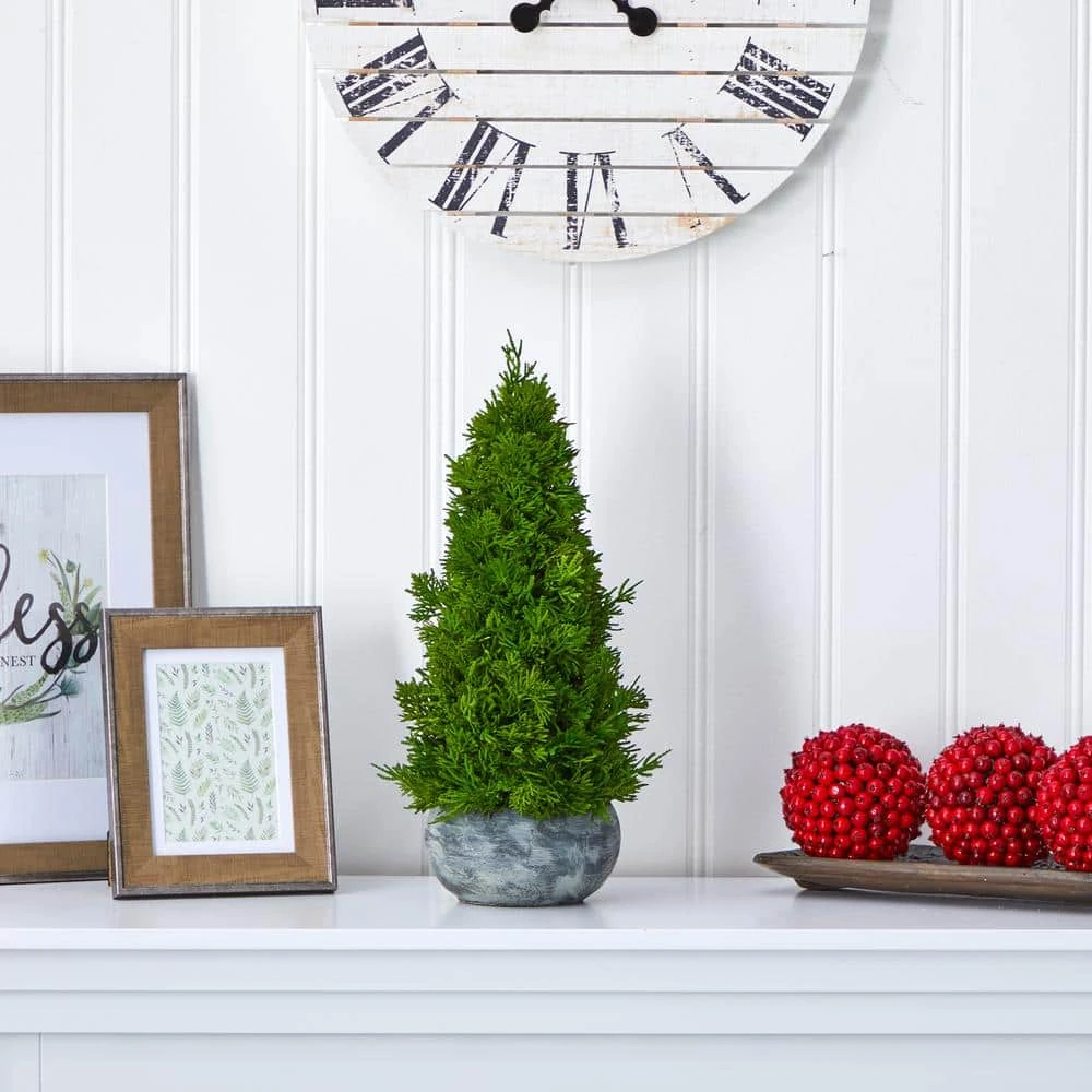 18 In. Cypress Cone Artificial Tree In Decorative Planter 5 18 In. Cypress Cone Artificial Tree In Decorative Planter - Image 3